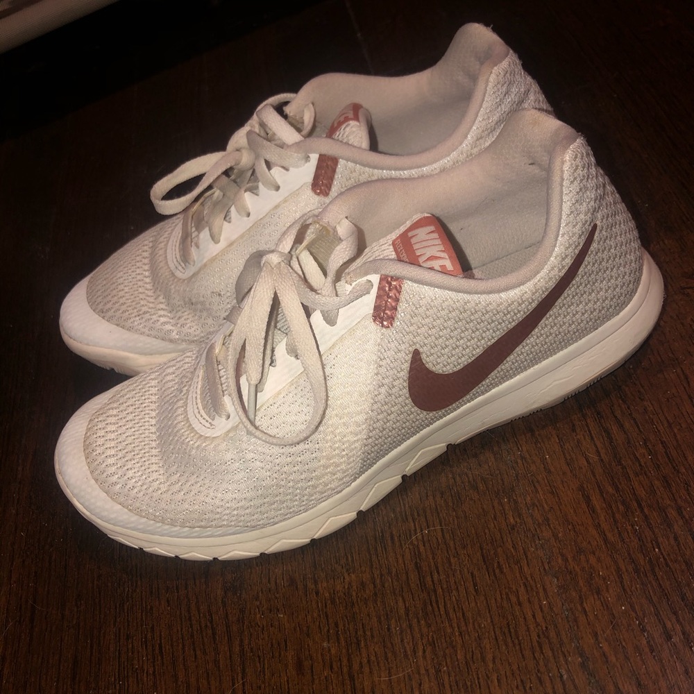 Rose gold Nike Tennis Shoes